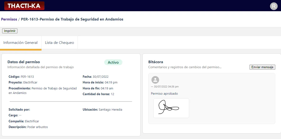 Permiso de Trabajo Firmado